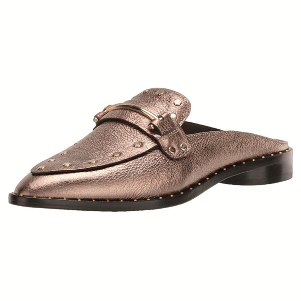 JOIE Taran Bronze Metallic Studded Loafer Mules